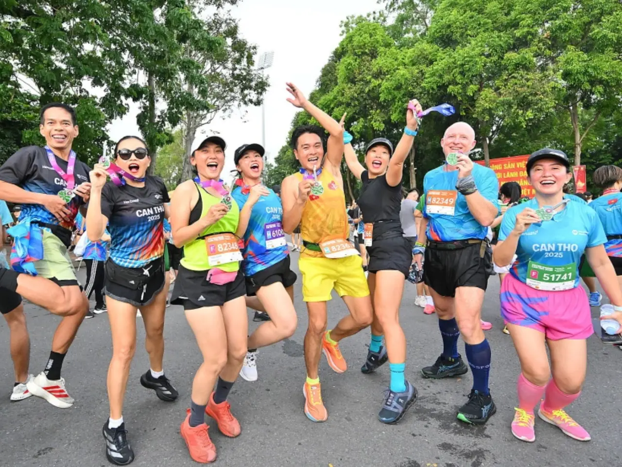 International runners participating in a marathon event in Nha Trang